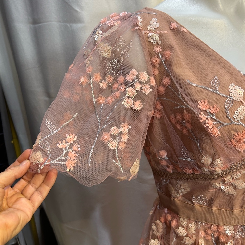 Self-Portrait Pink Floral Midi Dress - Picture 7 of 12